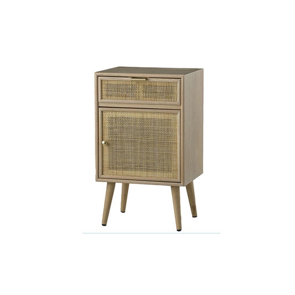 Artekko Cons MDF Κομοδίνο με Ψάθα σε Φυσική Απόχρωση (42x34.5x71)cm Artekko 48596