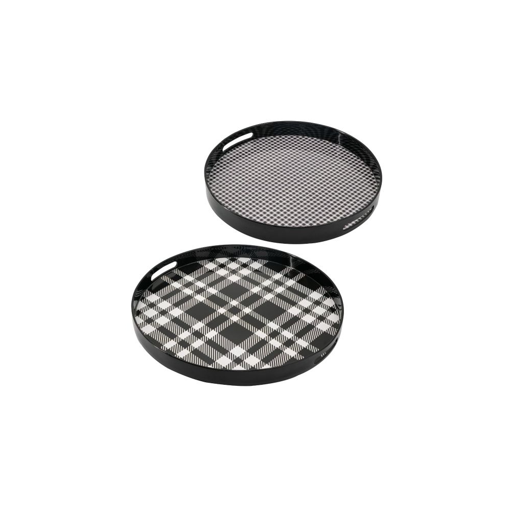 Artekko Tray Ασπρόμαυροι Πλαστικοί Δίσκοι Σερβιρίσματος (46x46x4)cm 2pcs Artekko 48611