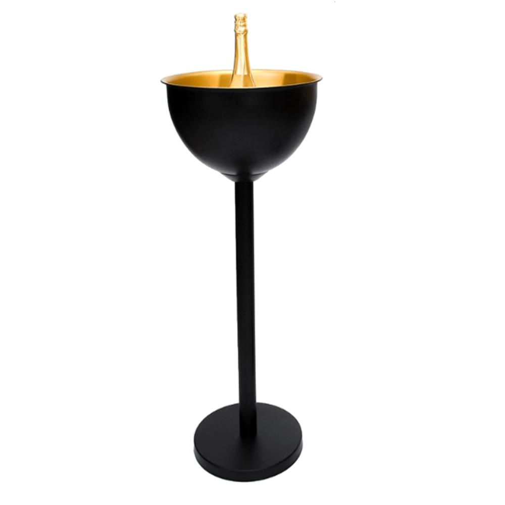 MATTE BLACK SS ΣΑΜΠΑΝΙΕΡΑ ΜΕ ΠΟΔΙ ΜΑΥΡΟ-ΧΡΥΣΟ SS18/2 38,8X38,8X83EK. Espiel FEV602