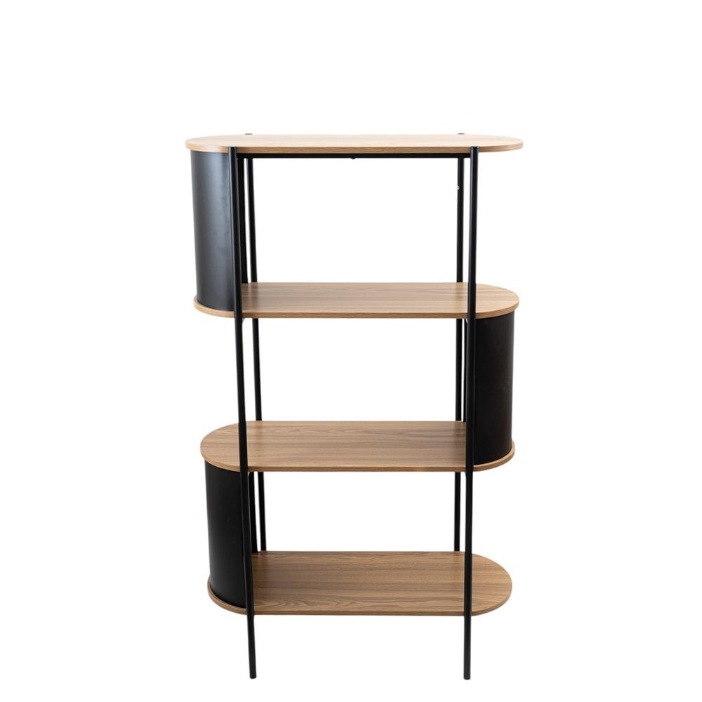 ΜΕΤΑΛΛΙΚΗ  ΡΑΦΙΕΡΑ ΜΑΥΡΗ ΜΕ MDF PB 80Χ33,8Χ133,5ΕΚ Idea Home 26.18.53132