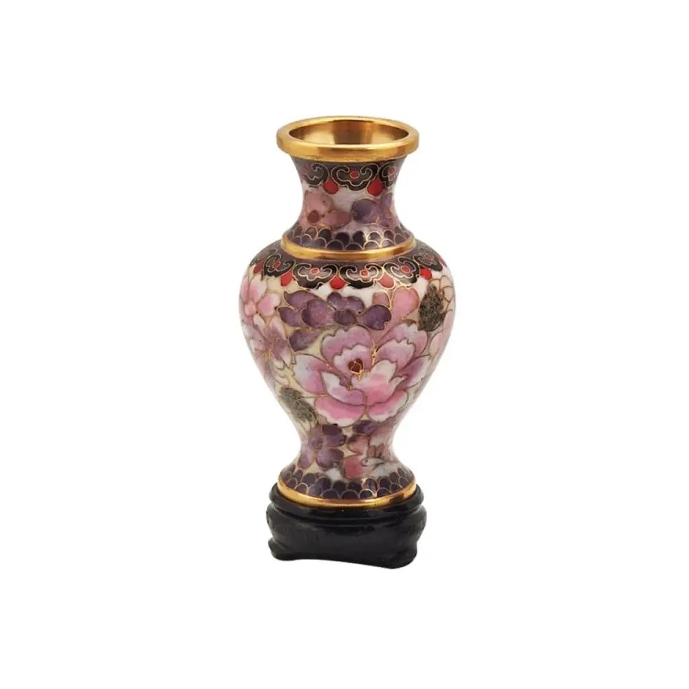 Artekko Chinese 1000 Flowers Cloisonne Αυθεντικό Χάλκινο Διακοσμητικό Βάζο 11cm 4.00x4.00x11.00 Artekko 567-0068