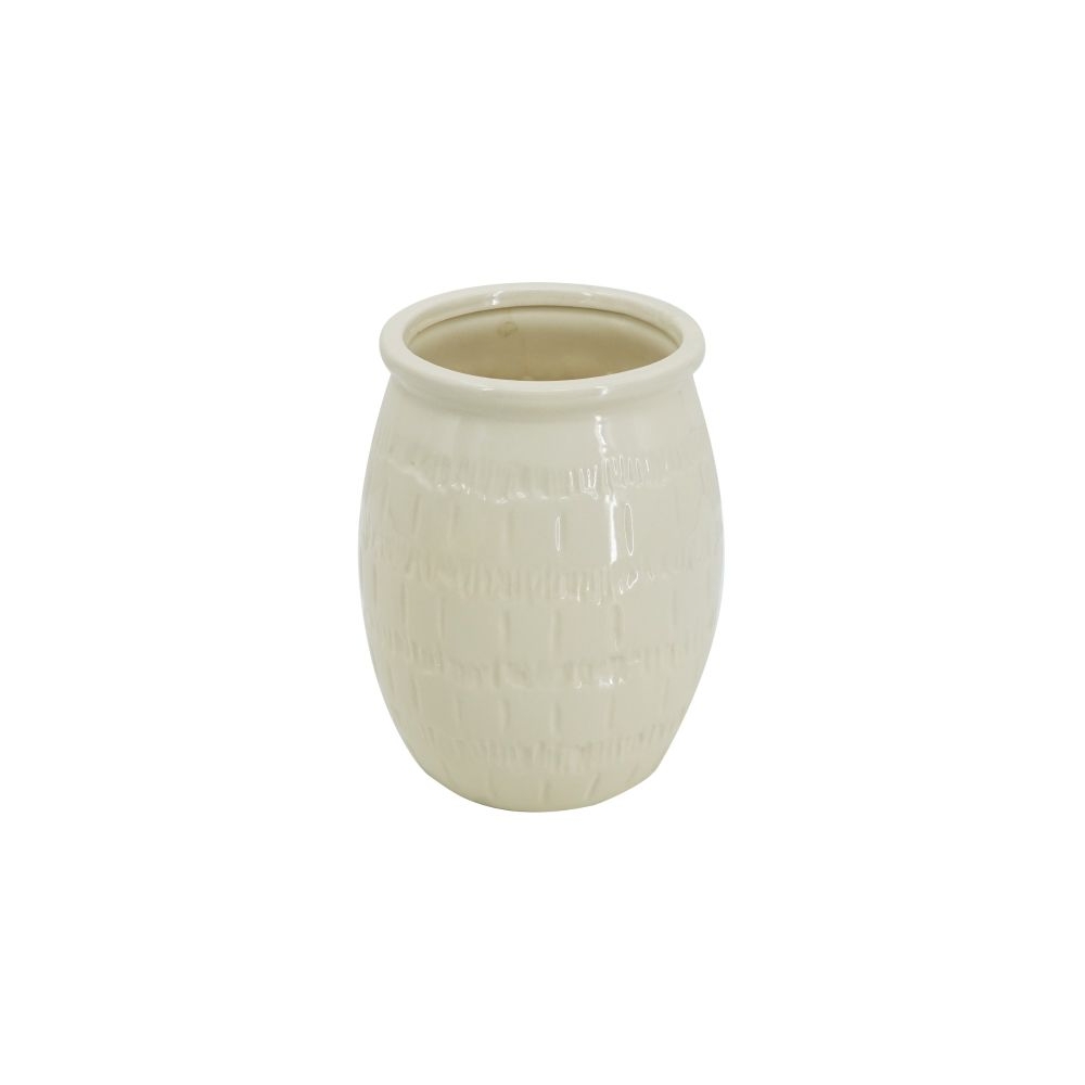 Artekko Silk Μπεζ Διακοσμητικό Κεραμικό Βάζο (18x18x23)cm Artekko 61023