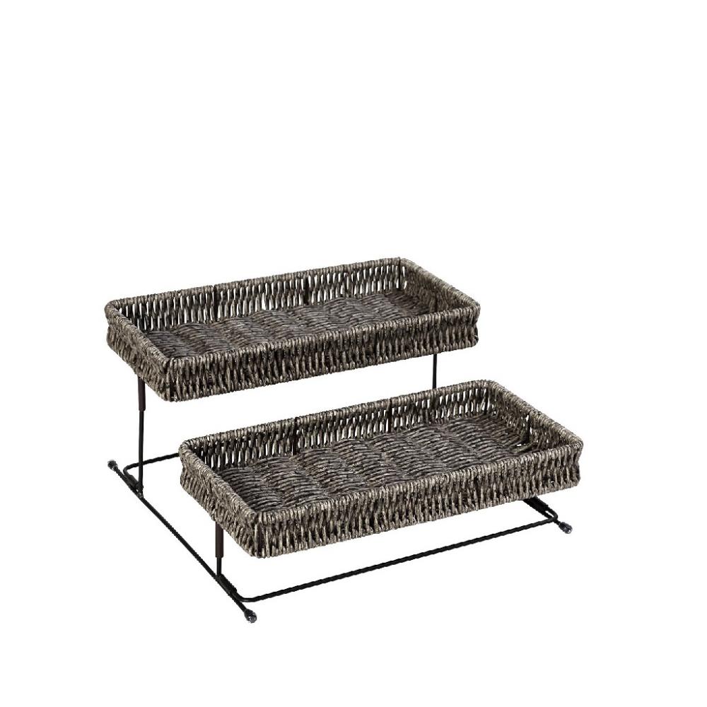 ΔΙΣΚΟΣ 2 ΕΠΙΠΕΔΩΝ SYNTH. RATTAN ΓΚΡΙ 28Χ28Χ13ΕΚ Espiel KOD247