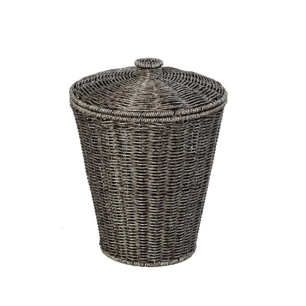 ΔΟΧΕΙΟ ΜΕ ΚΑΠΑΚΙ SYNTH. RATTAN ΓΚΡΙ 25Χ25Χ35ΕΚ Espiel KOD237