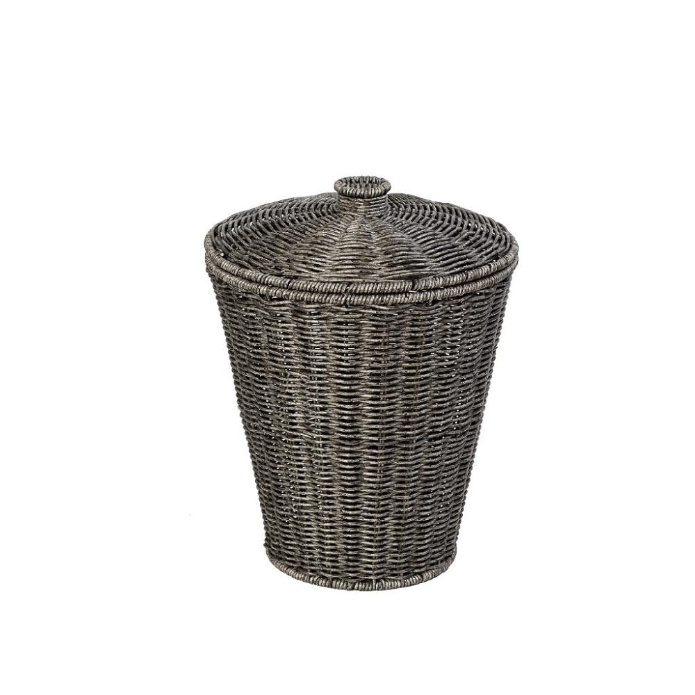 ΔΟΧΕΙΟ ΜΕ ΚΑΠΑΚΙ SYNTH. RATTAN ΓΚΡΙ 20Χ20Χ24ΕΚ Espiel KOD238