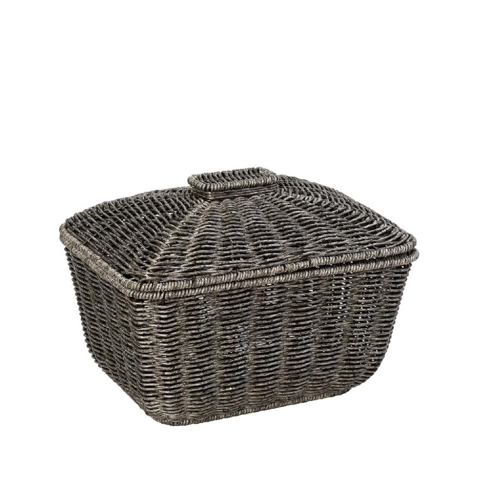ΚΑΛΑΘΙ ΟΡΘ. ΜΕ ΚΑΠ. SYNTH. RATTAN ΓΚΡΙ 30Χ22Χ23ΕΚ Espiel KOD240