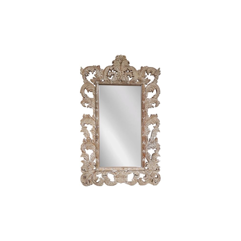 Artekko Mirroki Ξύλινος Λευκός Πατίνα Σκαλιστός Καθρέπτης Τοίχου (150x100)cm Artekko 667-4005