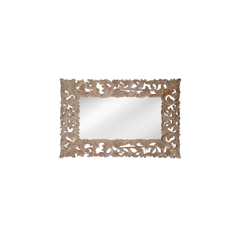Artekko Mirroki Ξύλινος Καφέ Πατίνα Σκαλιστός Καθρέπτης Τοίχου (150x100)cm Artekko 667-4030