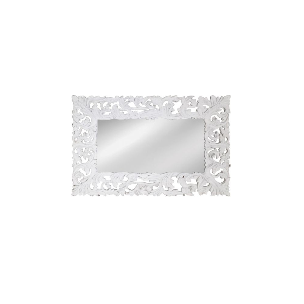 Artekko Mirroki Ξύλινος Λευκός Σκαλιστός Καθρέπτης Τοίχου (150x100)cm Artekko 667-4031
