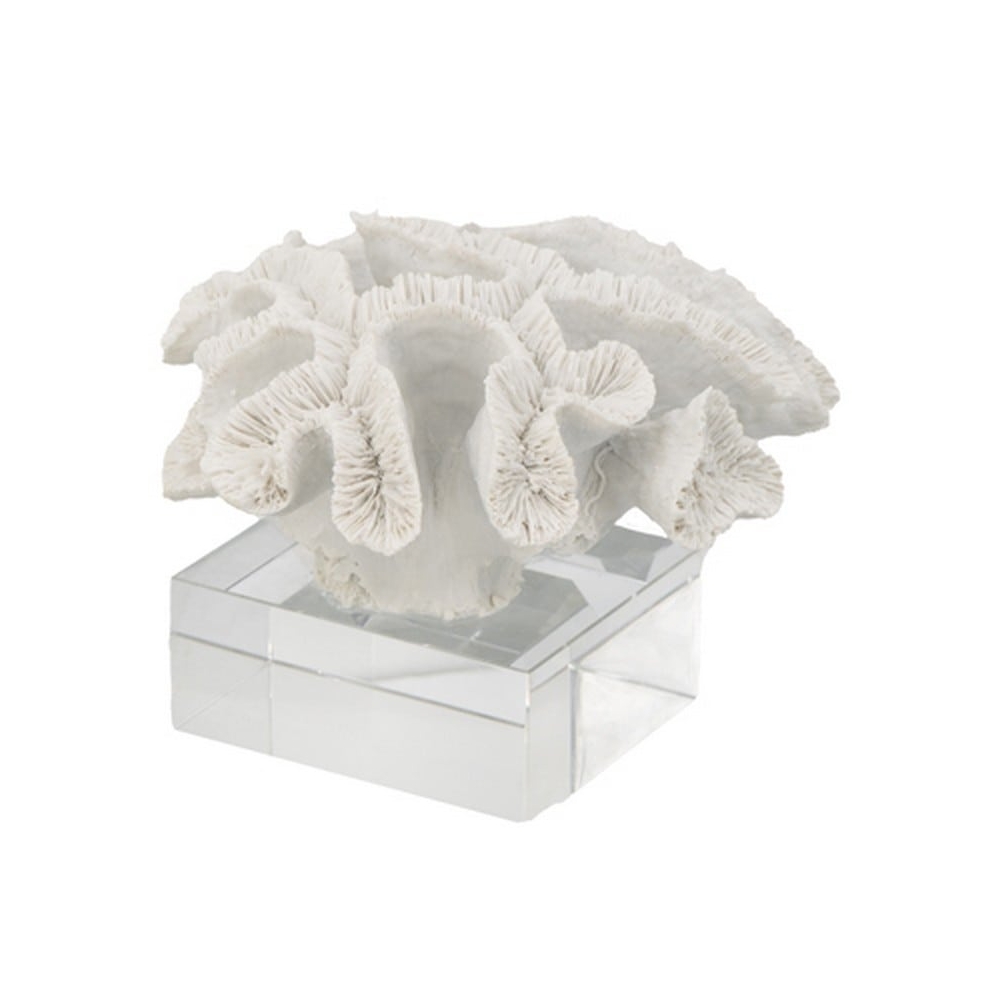 Artekko Coral Διακοσμητικό Κοράλλι σε Βάση Ρητίνη Γυαλί Λευκό (22.9x21.6x16)cm Artekko 70301