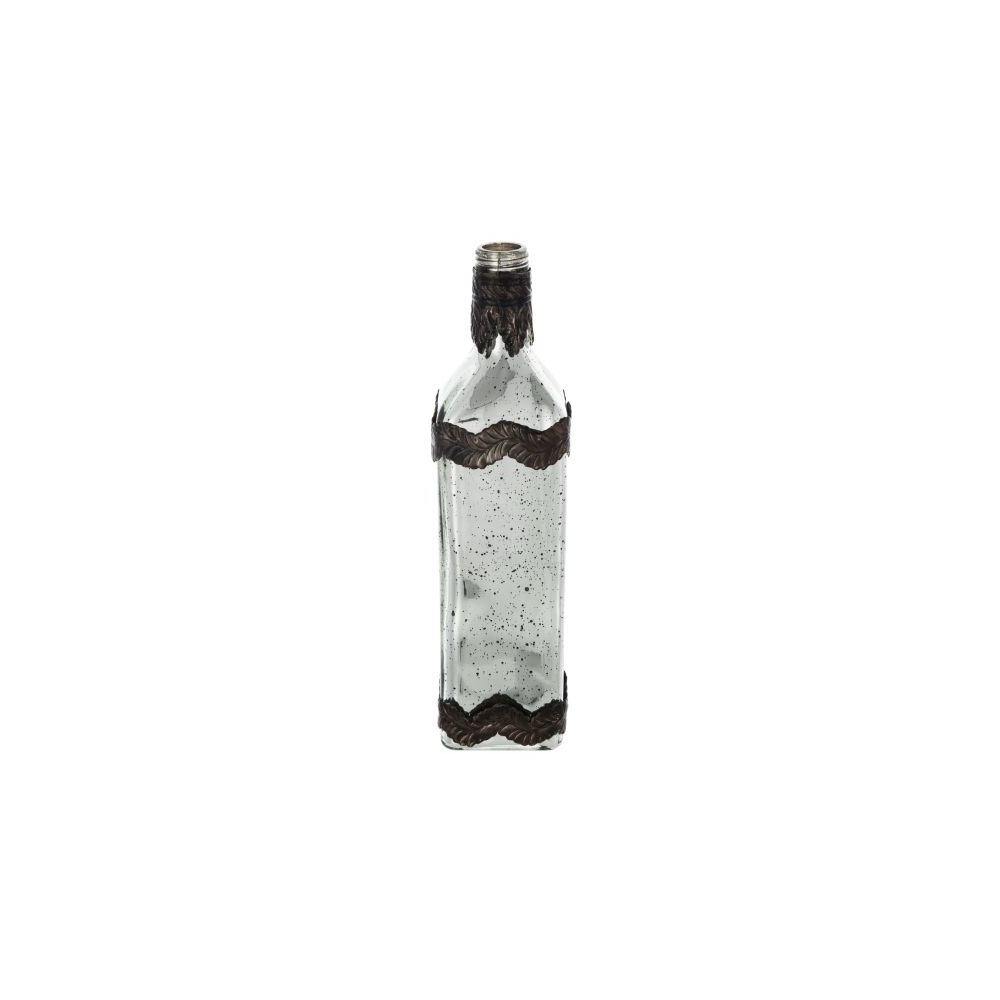 Artekko Silver Γυάλινο Ασημί Αντικέ Διακοσμητικό Βάζο (7.5x7.5x30.5)cm Artekko 70459