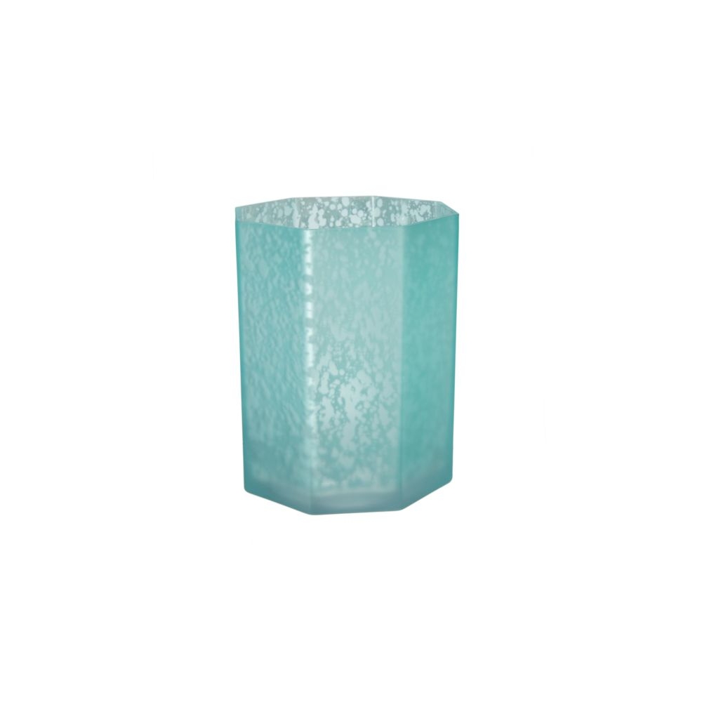 Artekko Frosted Γαλάζιο Γυάλινο Κηροπήγιο (13x13x15)cm Artekko 70481-FRAQS-SA