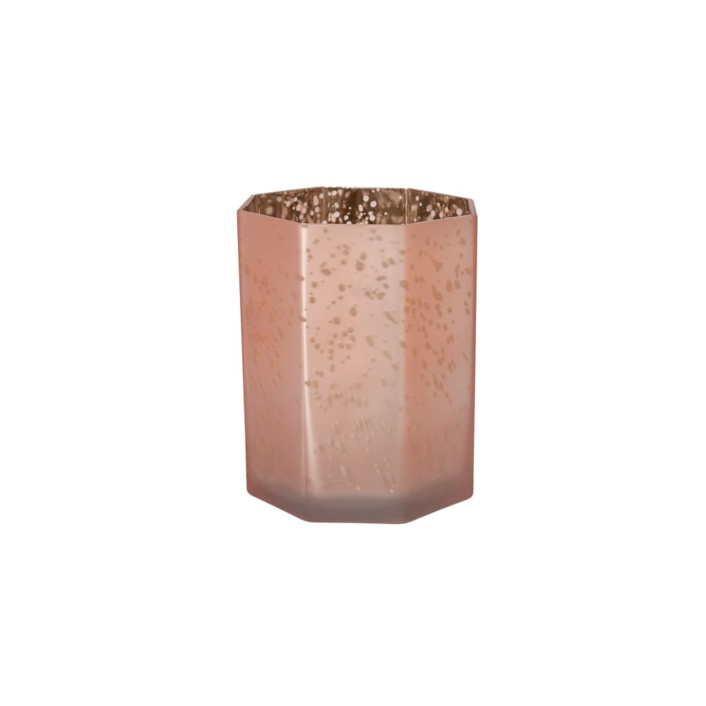 Artekko Frosted Ροζ Γυάλινο Κηροπήγιο (13x13x15)cm Artekko 70481-FRRSGO-SA