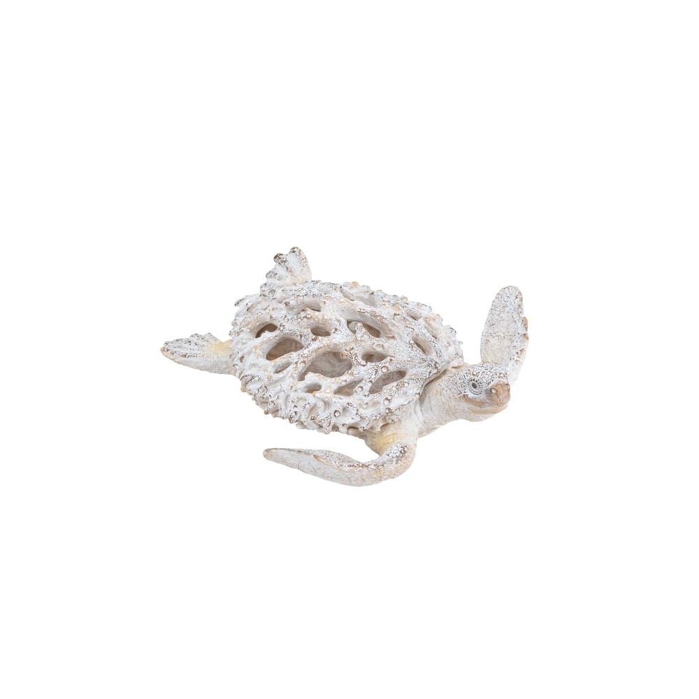 Artekko Coral Λευκή Διακοσμητική Επιτραπέζια Κοραλλένια Χελώνα Ρητίνης (33.5x31x10)cm Artekko 70547