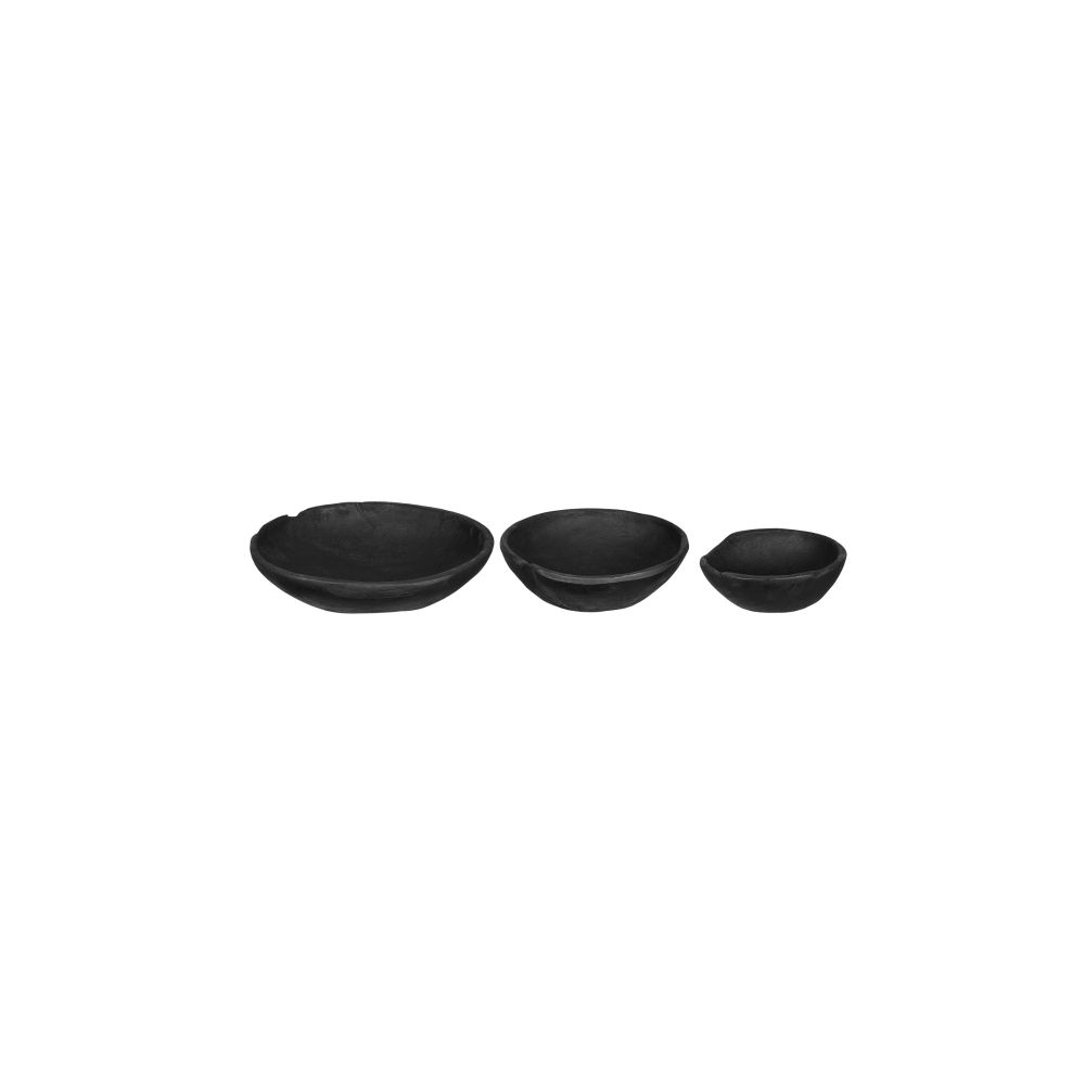Artekko Woody Μαύρο Ξύλινο Μπολ (25x25x8)cm (20x20x7.5)cm (15x15x6.5)cm 3pcs Artekko 70625-BLAC
