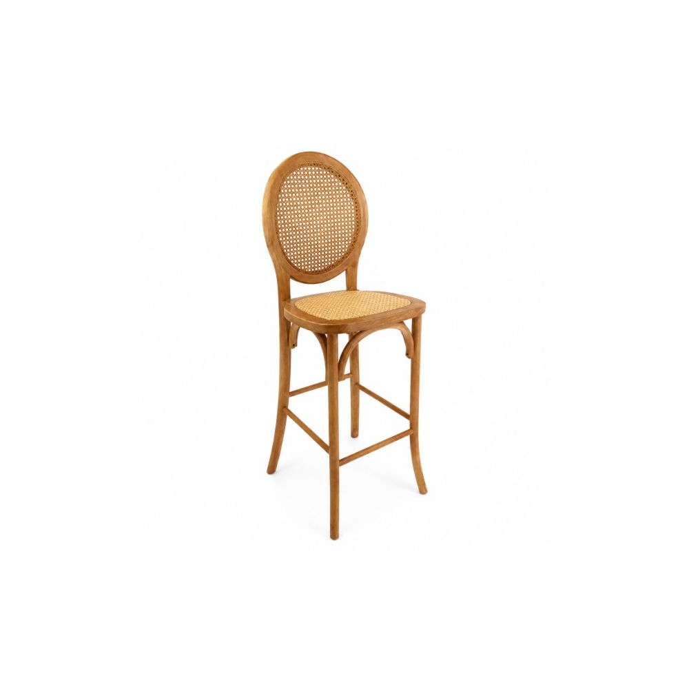 Artekko Sorento Καφέ Σκαμπό Μπαρ από Ξύλο Toon και Ρατάν (50x50x124)cm Artekko 715-1107