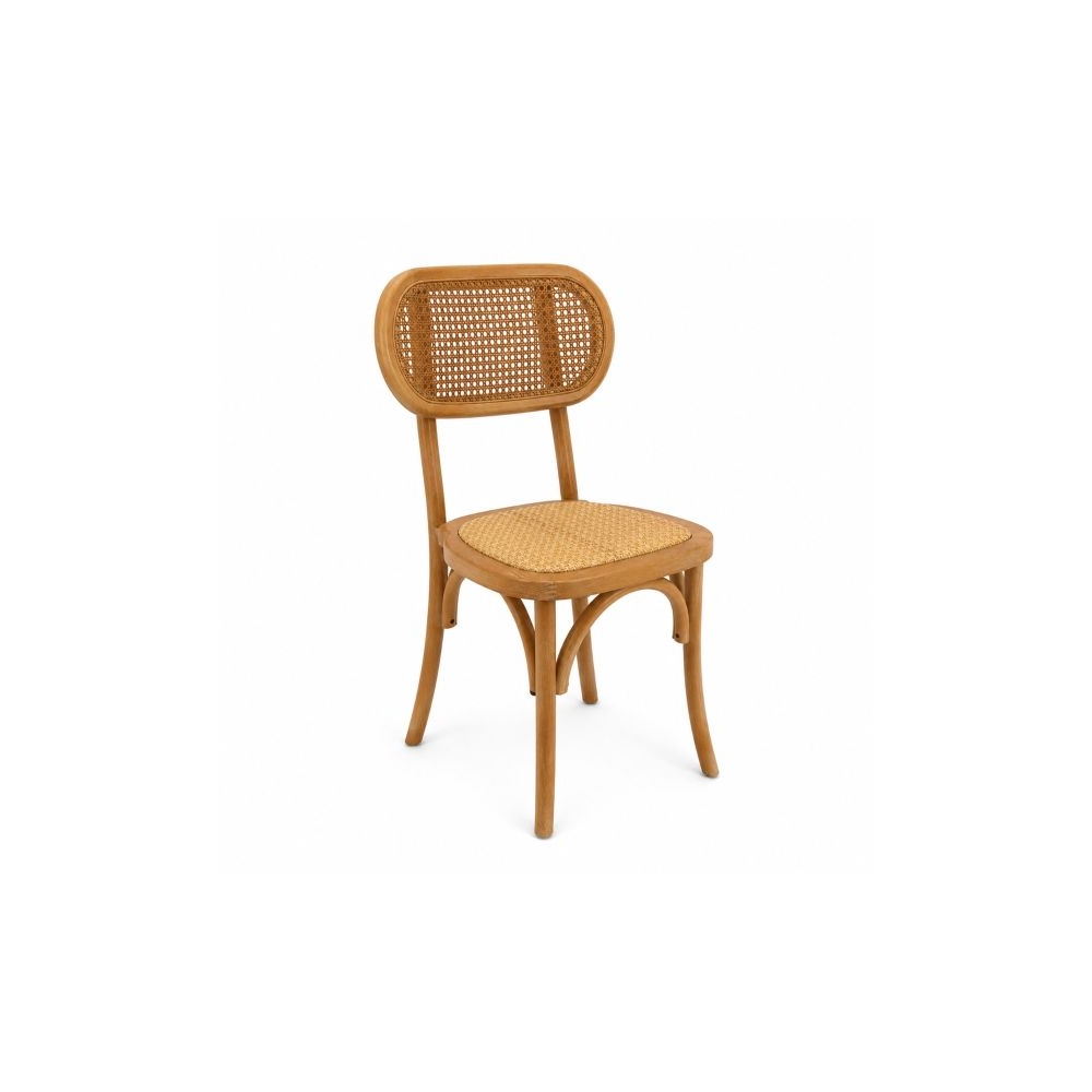 Artekko Sorento Καφέ Καρέκλα από Ξύλο Toon και Ρατάν (50x47x86)cm Artekko 715-1117