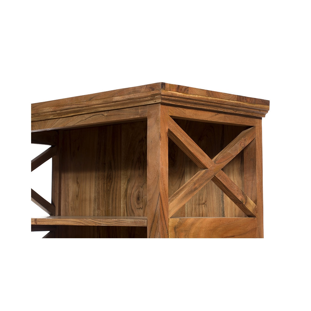 Artekko Attari Καφέ Βιβλιοθήκες από Ξύλο Teak (54x26x120)cm (72.5x33.5x150)cm (90x40x180)cm 3pcs Artekko 720-1218