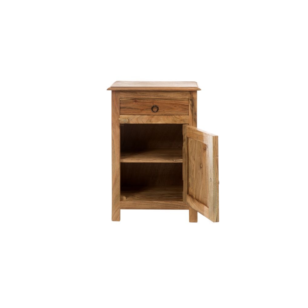 Artekko Attari Καφέ Κομοδίνο από Ξύλο Teak (45x32x66)cm Artekko 720-1229-LAP-LEFT