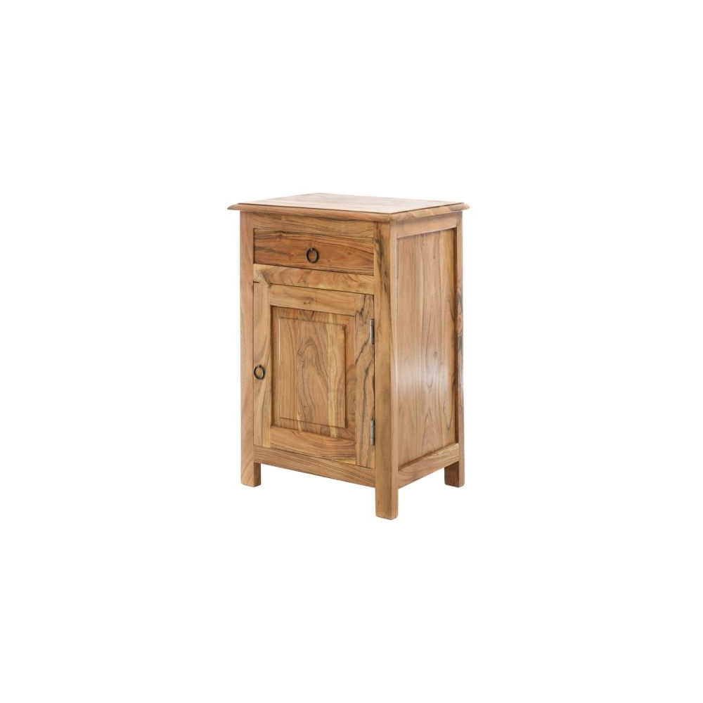 Artekko Attari Καφέ Κομοδίνο από Ξύλο Teak (45x32x66)cm Artekko 720-1229-LAP-LEFT