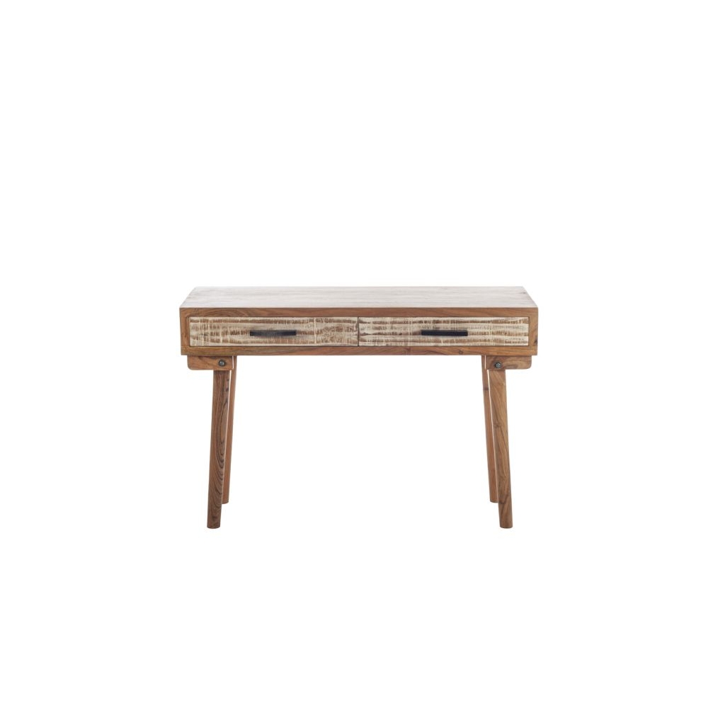Artekko Attari Καφέ Κονσόλα από Ξύλο Teak με 2 Συρτάρια (118x40x79)cm Artekko 720-1253-LAP