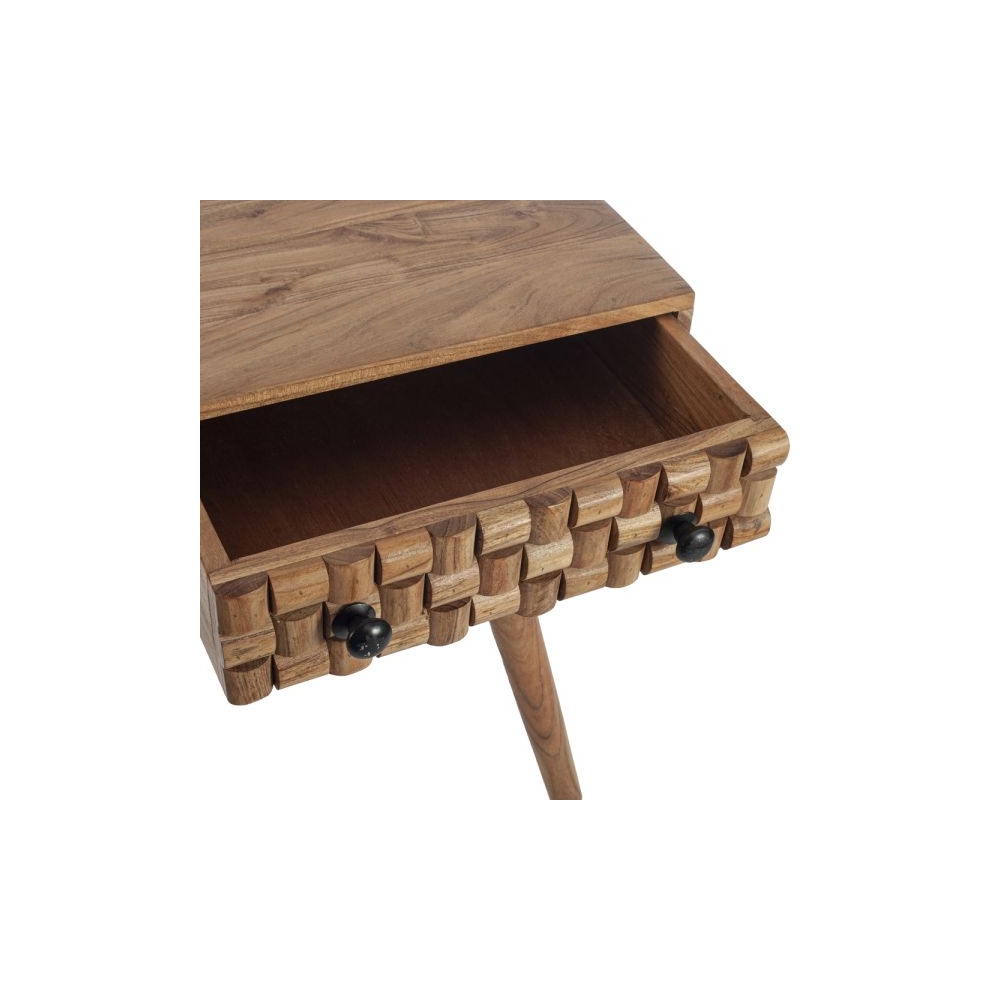 Artekko Attari Καφέ Κονσόλα Γραφείο από Ξύλο Teak (115x50x76.5)cm Artekko 720-2107-LAP