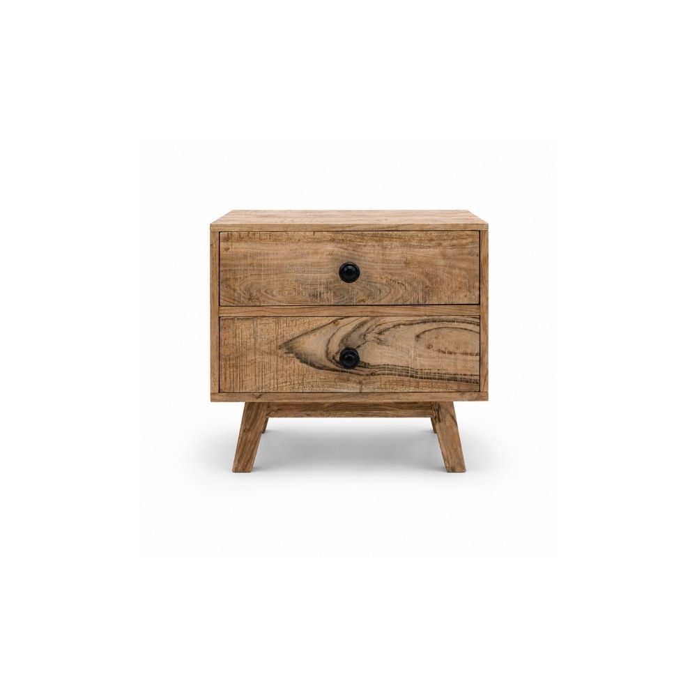 Artekko Attari Καφέ Κομοδίνο με 2 Συρτάρια από Ξύλο Teak (50x35.5x45.5)cm Artekko 720-2131