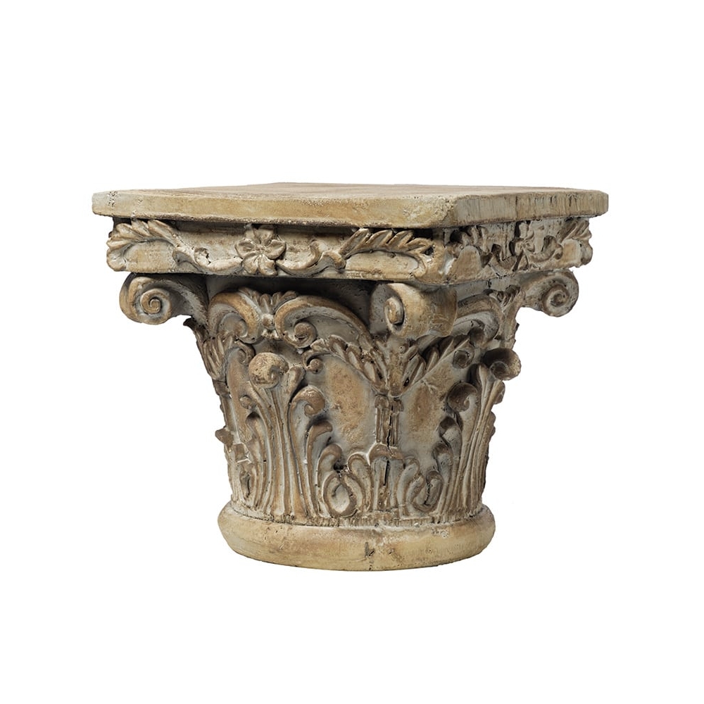 Artekko Pedestal Μπεζ Διακοσμητικό Βάθρο Ανθοστήλη από Μαγνήσιο (25.4x25.4x22.9)cm Artekko 73379