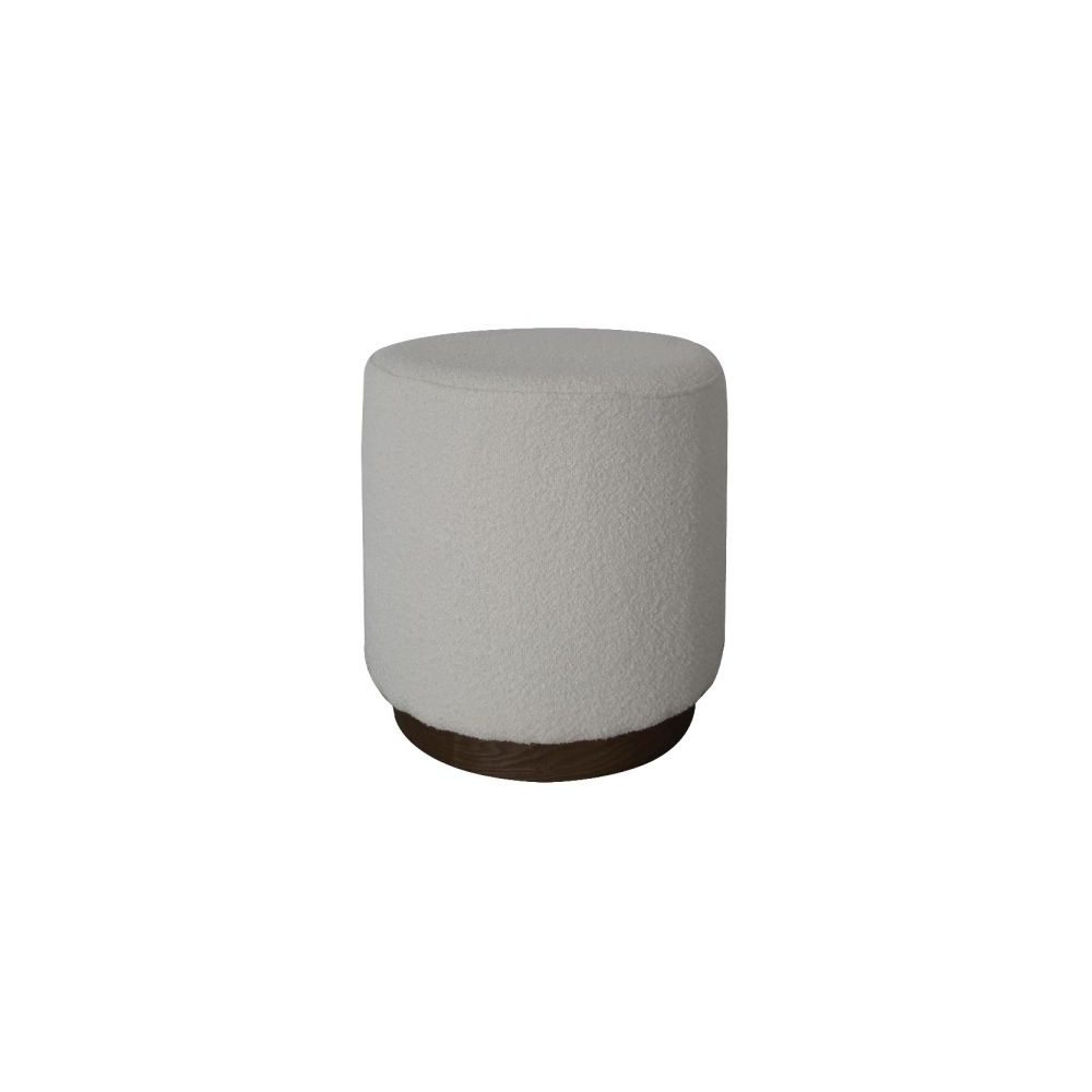 Artekko Cloud Λευκό Υφασμάτινο Μπουκλέ Σκαμπό (Φ41x44)cm Artekko 735-2200
