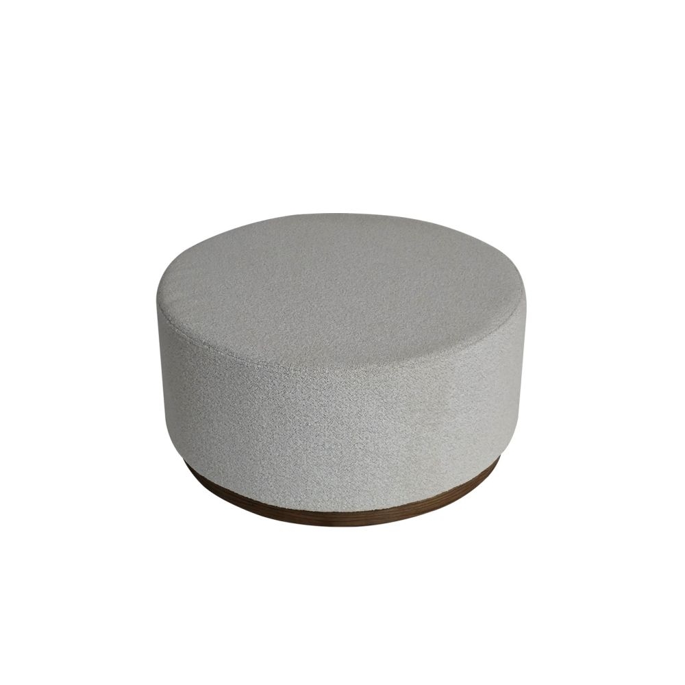 Artekko Cloud Μπεζ Υφασμάτινο Μπουκλέ Σκαμπό (Φ80x41)cm Artekko 735-2208-W