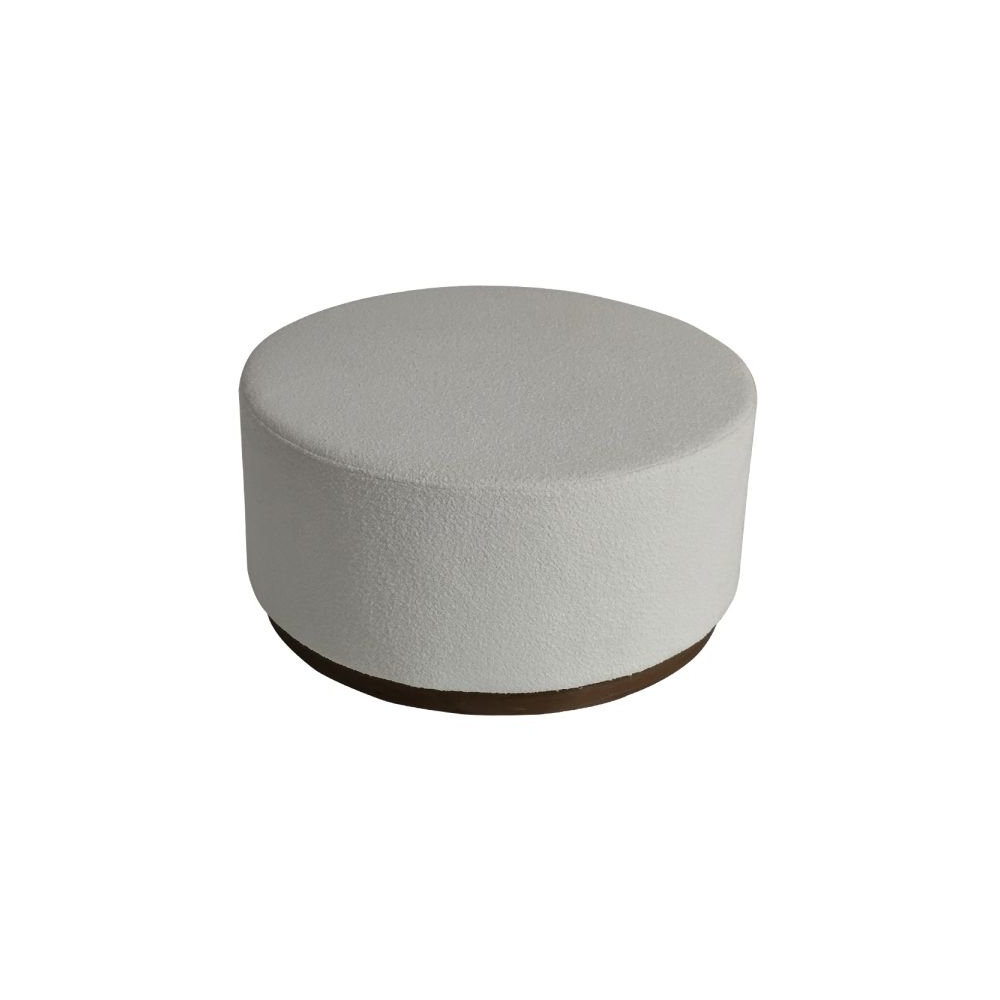 Artekko Cloud Λευκό Υφασμάτινο Μπουκλέ Σκαμπό (Φ80x41)cm Artekko 735-2208