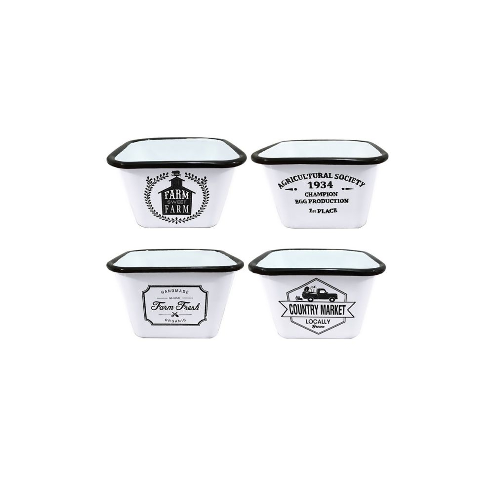 Artekko EXistics Μπώλ Τετράγωνα Μεταλλικά Σετ/4 (15x15x9)cm Artekko 742-2149
