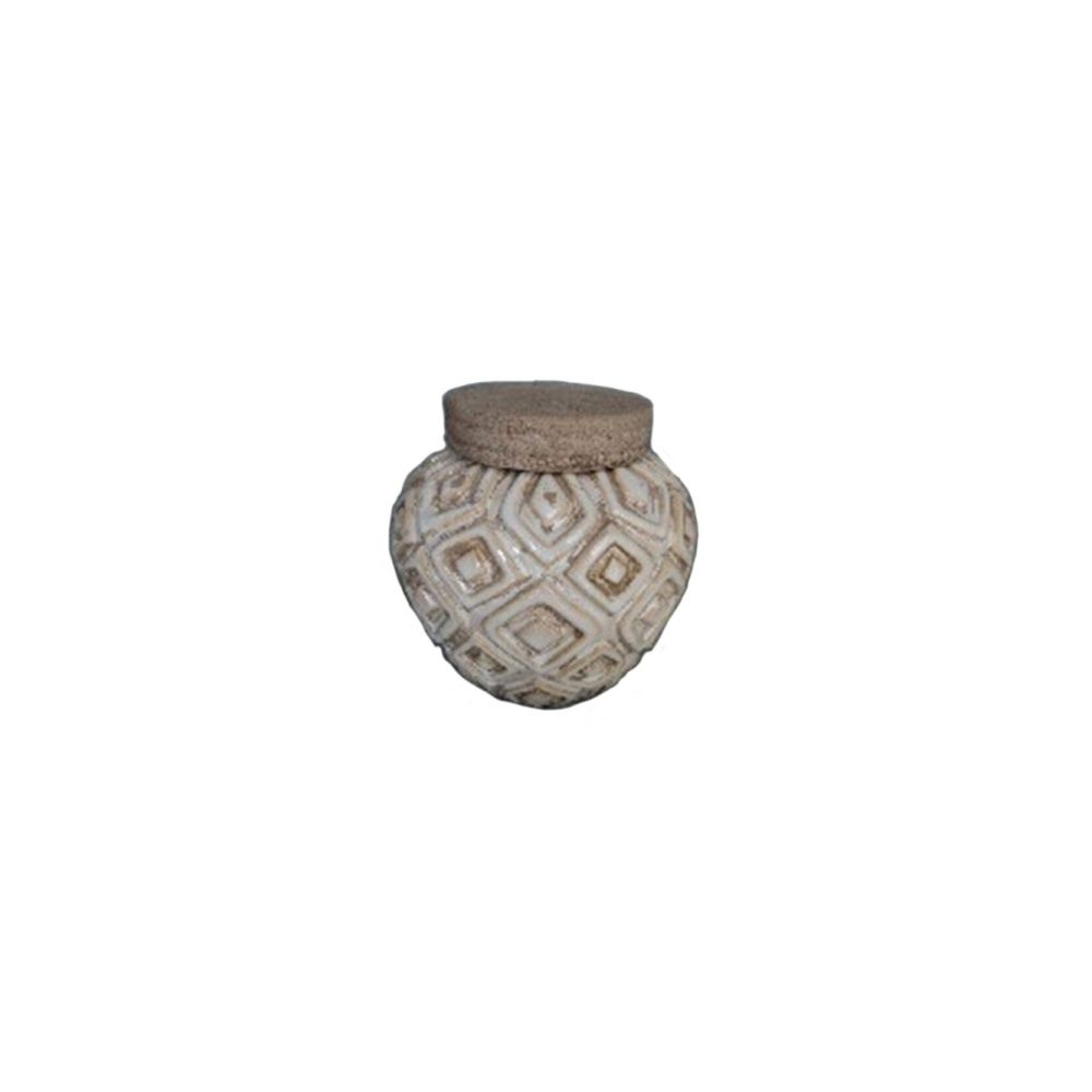 Artekko Eshaab Βαζο/Δοχείο με Καπάκι Κεραμικό Μπεζ (14.5x14.5x15)cm Artekko 742-2263