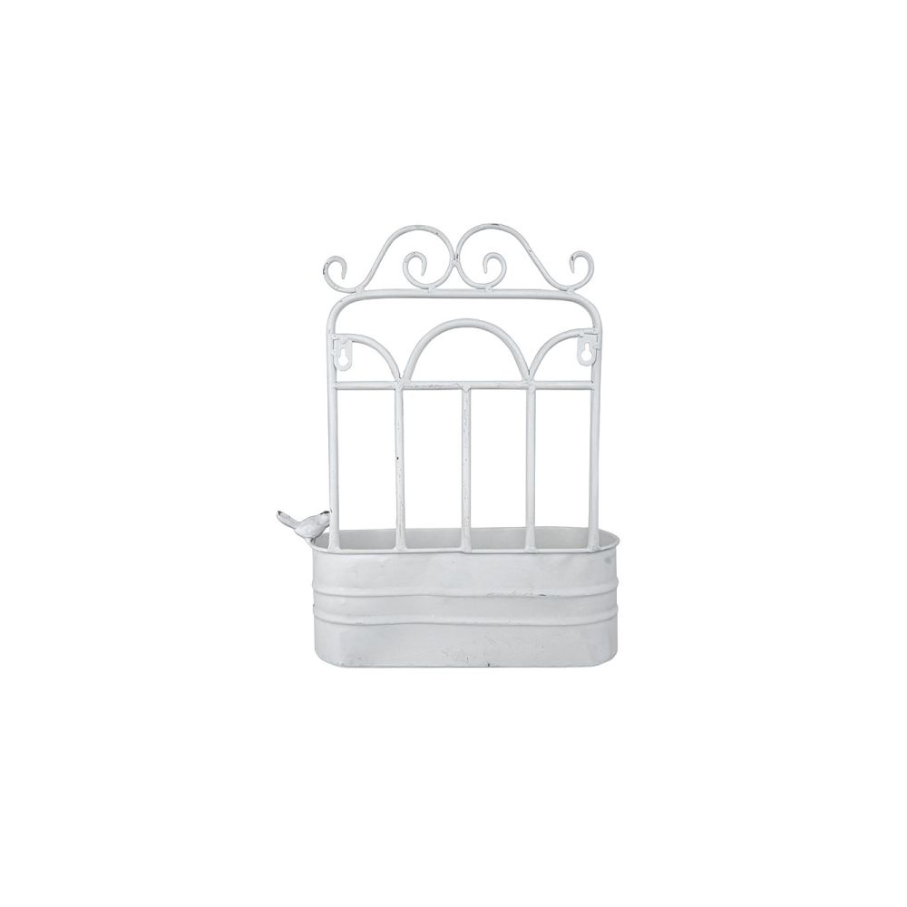 Artekko Planter Μεταλλικό Κασπό Τοίχου σε Λευκή Πατίνα (31x11x39)cm Artekko 742-2300