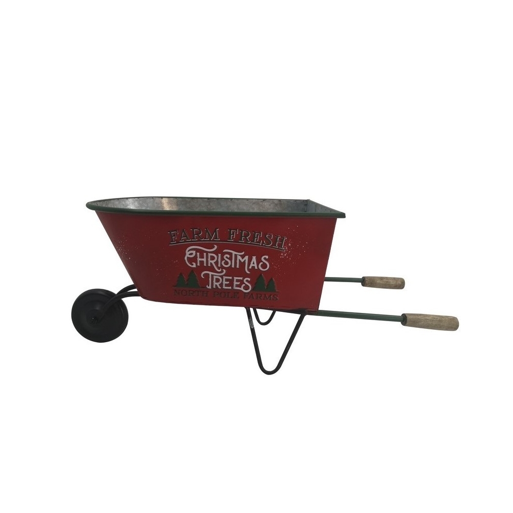 Artekko Xmas Planter Κόκκινο Μεταλλικό Διακοσμητικό Καρότσι (69x25x28)cm Artekko 742-2376