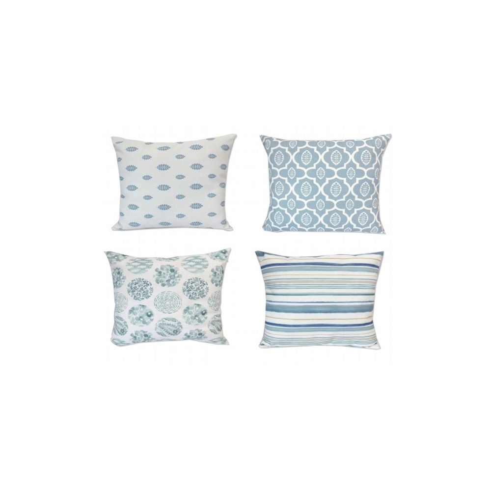 Artekko Voo Πολύχρωμα Υφασμάτινα Μαξιλάρια με Μπλε Αποχρώσεις (40x40x15)cm 4pcs Artekko 742-2413