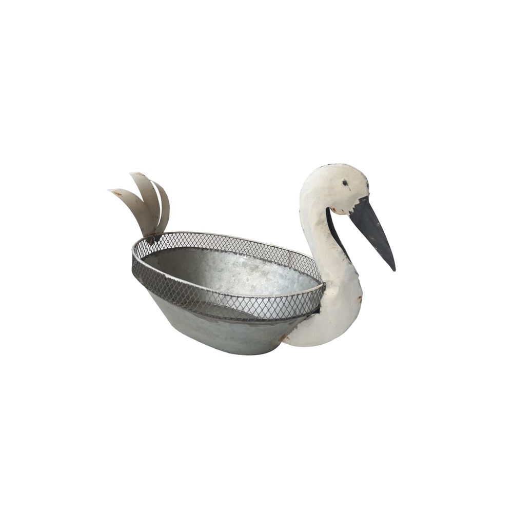 Artekko Planter Λευκό Μεταλλικό Κασπώ σε Σχήμα Πτηνού (43x23x28)cm Artekko 742-2499