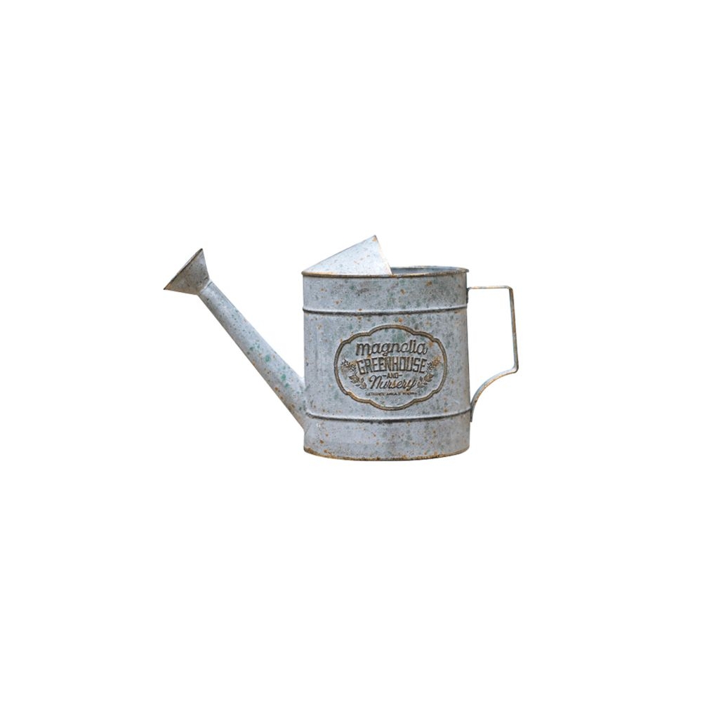 Artekko Watering Can Γκρι Μεταλλικό Διακοσμητικό Ποτιστήρι με Πράσινες Λεπτομέρειες (38x14x26)cm Artekko 742-2508