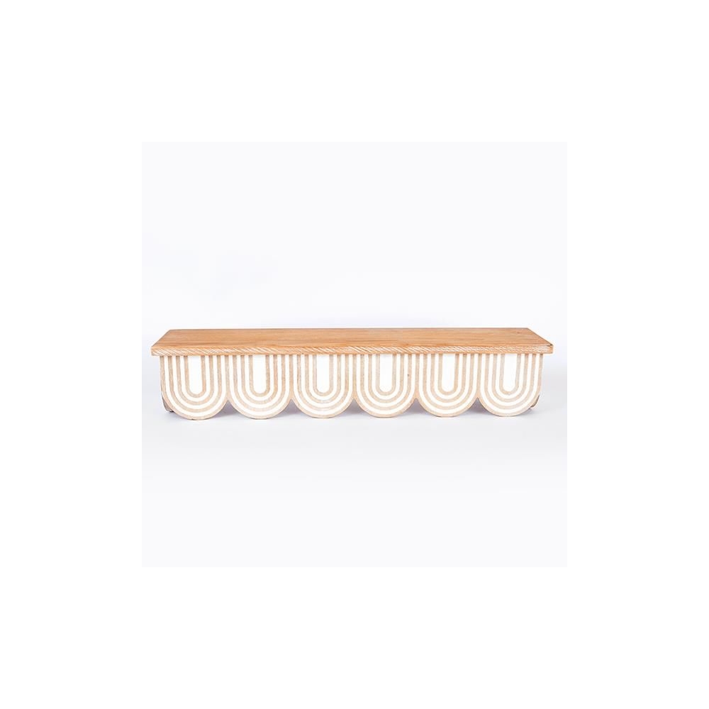 ΡΑΦΙ ΞΥΛΙΝΟ NATURAL - ΛΕΥΚΟ 60x13x12cm Eurolamp 750-30016