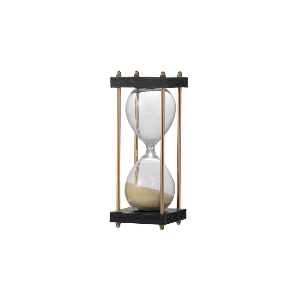 Artekko Hourglass Γυάλινη Διακοσμητική Κλεψύδρα σε Βάση με Μπεζ Άμμο (8.5x8.5x19.5)cm Artekko 75731-TAN