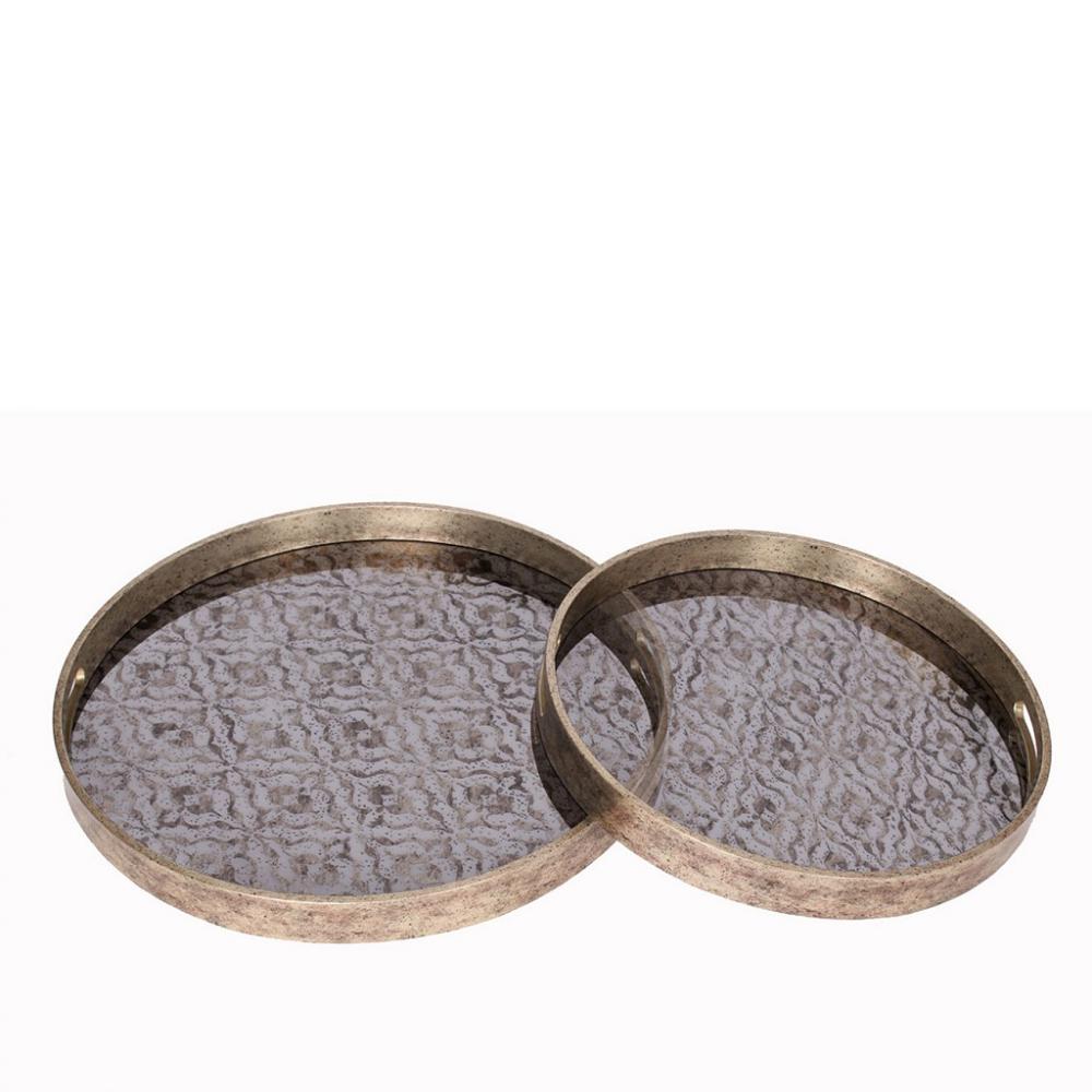 ΔΙΣΚΟΣ ΓΥΑΛ./ΠΛΑΣΤ. ΣΤΡΟΓΓΥΛΟΣ ΣΕΤ 2 39,5X39,5X4-34X34X4CM Espiel DIP203