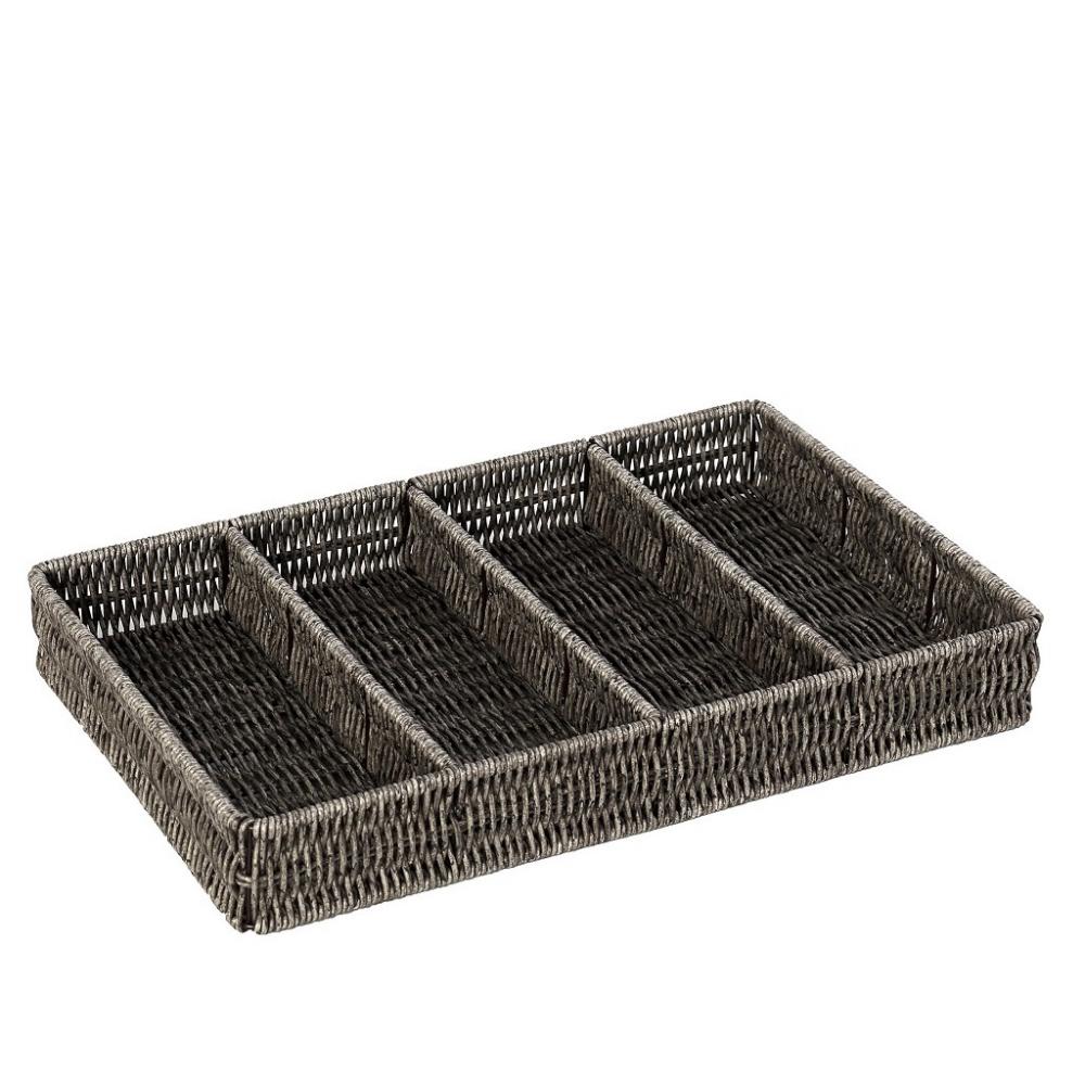 ΔΙΣΚΟΣ ΜΕ ΔΙΑΧΩΡΙΣΤΙΚΑ SYNTH. RATTAN ΓΚΡΙ 40Χ26Χ5,5ΕΚ Espiel KOD236