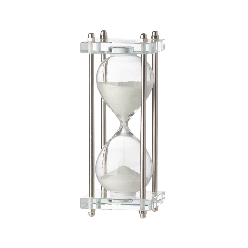 Artekko Hourglass Γυάλινη Διακοσμητική Κλεψύδρα σε Βάση με Λευκή Άμμο (7.6x7.6x20.5)cm Artekko 76878