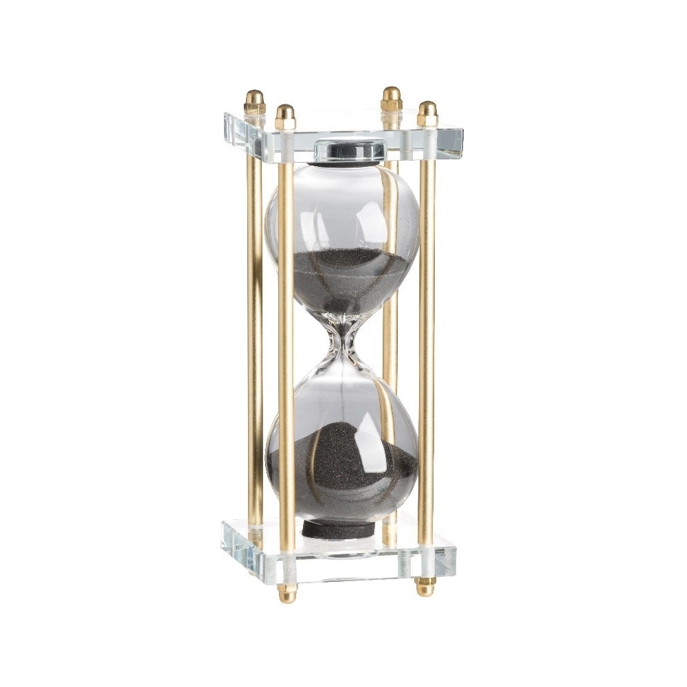 Artekko Hourglass Γυάλινη Διακοσμητική Κλεψύδρα σε Βάση με Μαύρη Άμμο (7.6x7.6x20.5)cm Artekko 76880