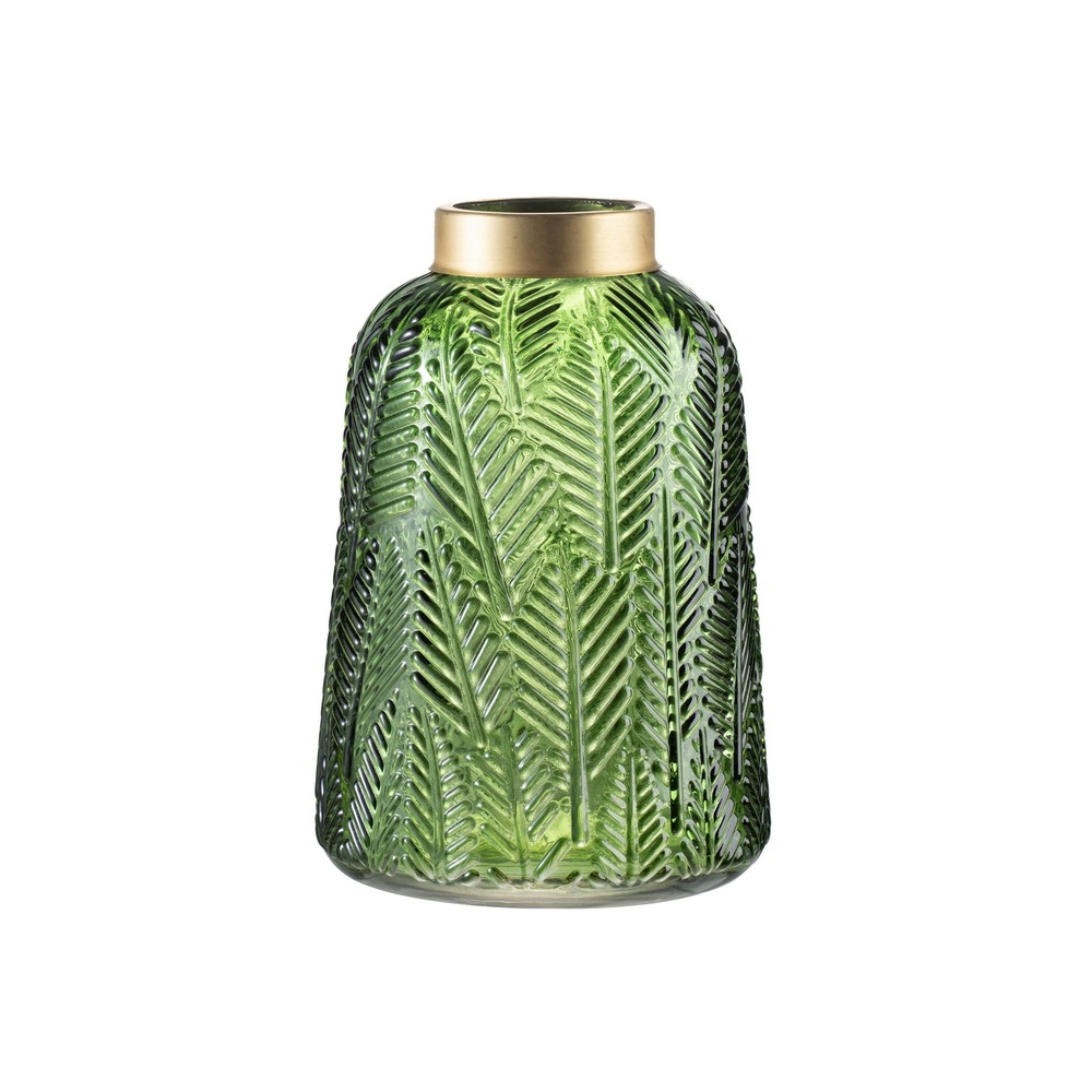 Artekko Palm Διακοσμητικό Βάζο Γυάλινο Πράσινο Χρυσό (17x17x24.5)cm Artekko 76888