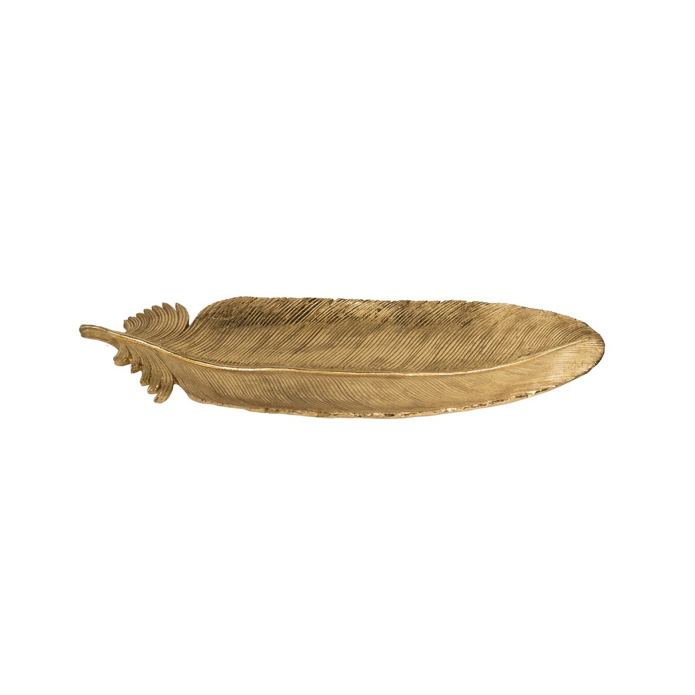Artekko Leaf Χρυσή Διακοσμητική Πιατέλα Ρητίνης σε Σχήμα Φύλλου (19x3x49)cm Artekko 76915