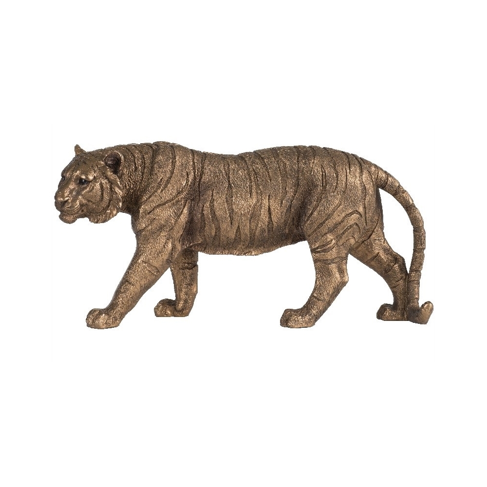 Artekko Animal Μπρονζέ Επιτραπέζια Διακοσμητική Τίγρη Ρητίνης (29x9x14.5)cm Artekko 77096