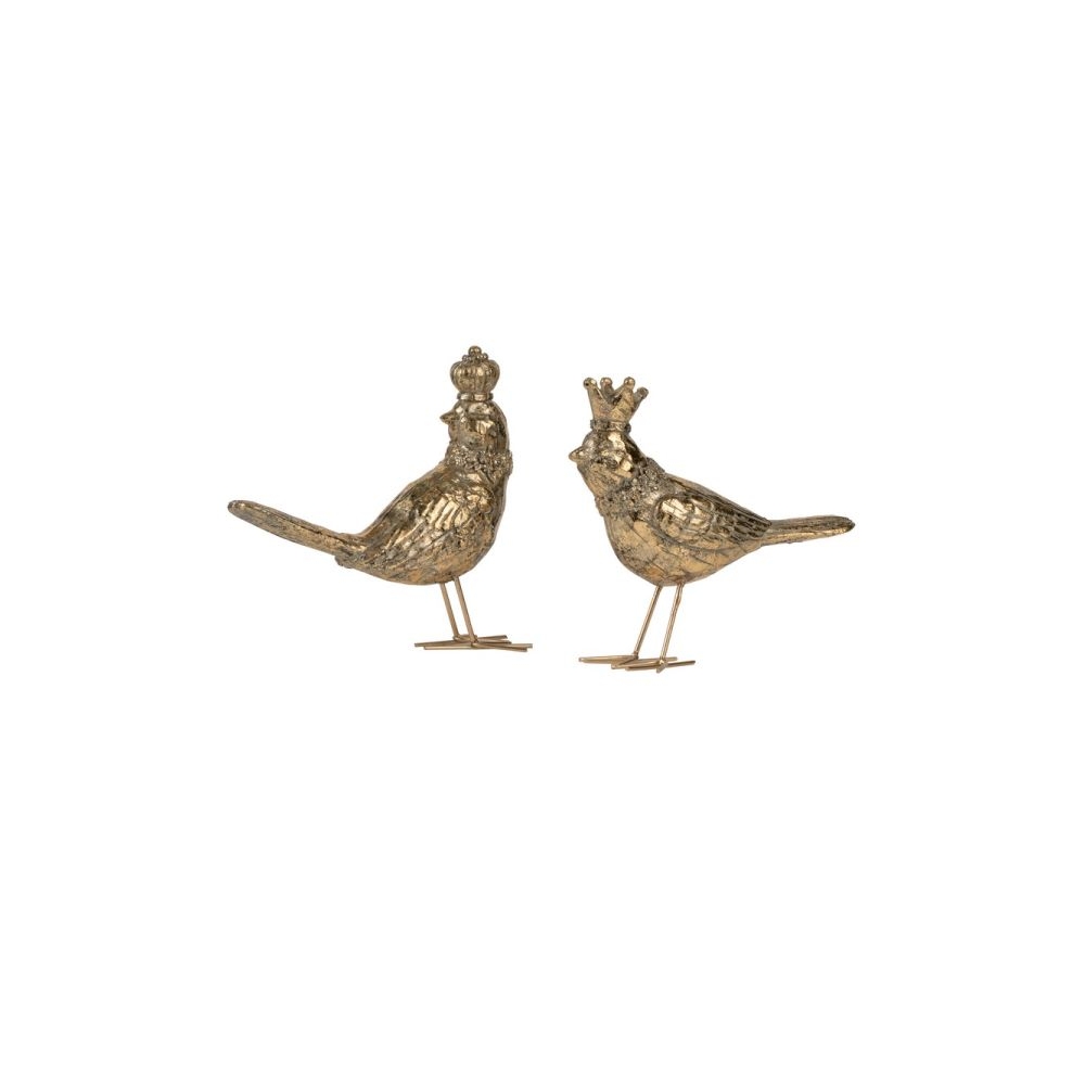 Artekko Bird Διακοσμητικά Πουλιά Ρητίνη Χρυσό (14.5x5x17.5)cm Σετ/2 Artekko 77130
