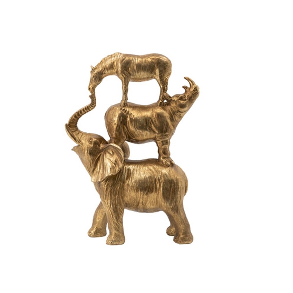 Artekko Animal Μπρονζέ Επιτραπέζιο Διακοσμητικό με Ζώα από Ρητίνη (26.5x12x36)cm Artekko 77600