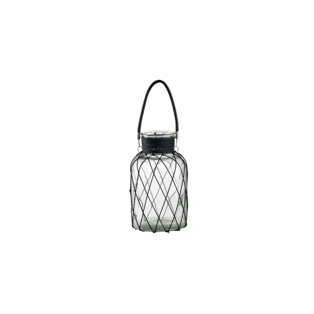 Artekko Clear Βάζο/Φανάρι Διάφανο Γυάλινο με Μεταλλικό Πλέγμα (17.5x17.5x30.5)cm Artekko 77657